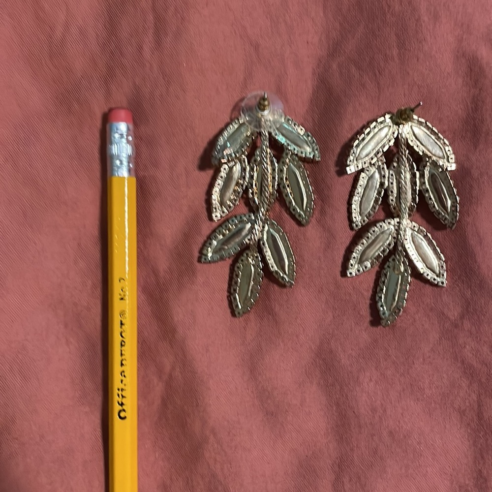 Sparkle Gold Dangle Statement Post Earrings - image 2